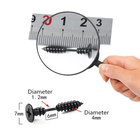 Pair of Screw Earrings Many Colors to Choose - Picture 5 of 5